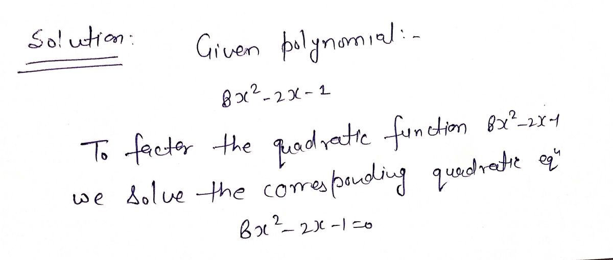 Algebra homework question answer, step 1, image 1